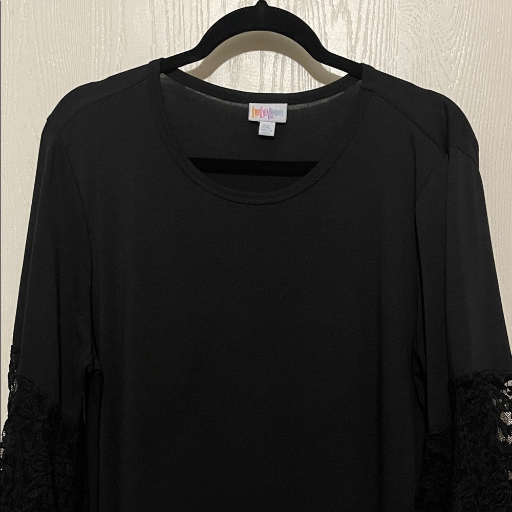 LuBlack Maurine Dress with Lace Sleeves 2XL BNWOT